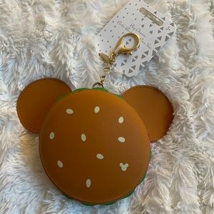 Mickey Hamburger Change Purse Key Chain